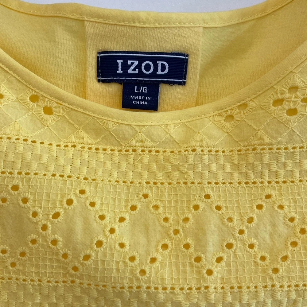 IZOD Yellow Knit Top (L) - Picture 2 of 6